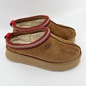 Uggs Tasman Tazz Suede Women Size 9 Chestnut PLATFORM Slipper Shoes